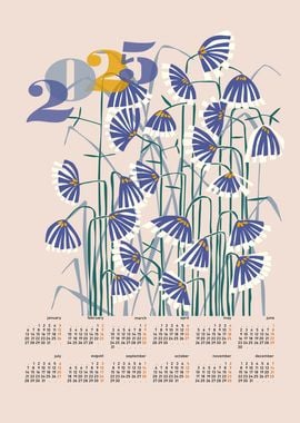 calendar 2025 pastel flowers