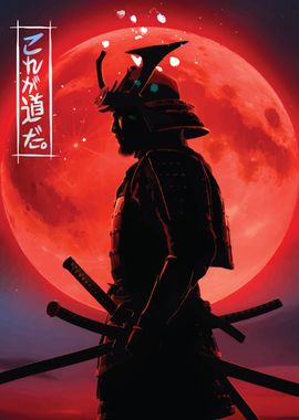 Samurai Warrior Red Moon