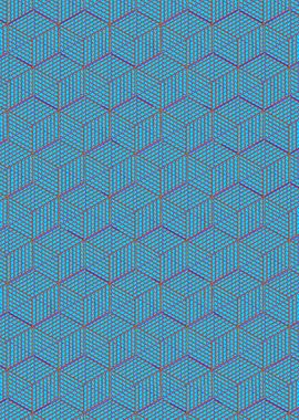 Hexagon Vibrant Blue Hue Pattern