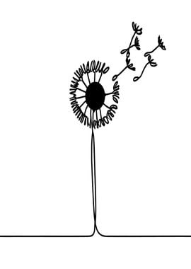 Dandelion Line Art