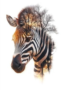 Zebra Double Exposure