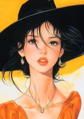 Anime Woman in Hat