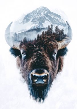 Bison Mountain Double Exposure