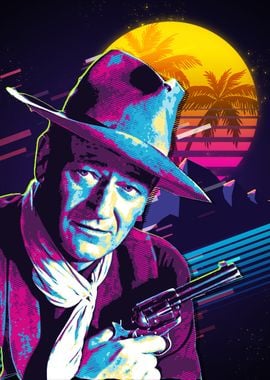 john wayne Retro Art