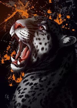 Roaring Black Panther