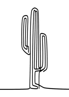 Cactus Line Art