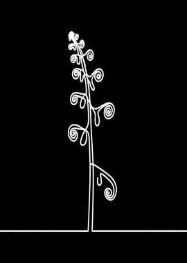 Single Line Fern Plant Art