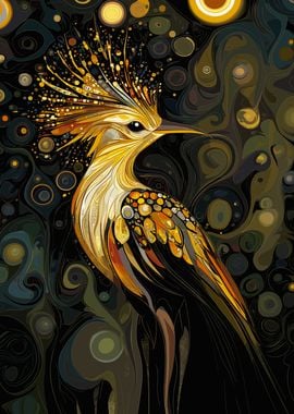 Golden Hoopoe Klimt Style