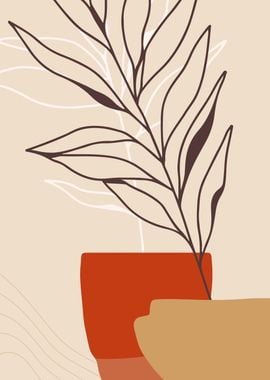 Abstract Plant Pot Art