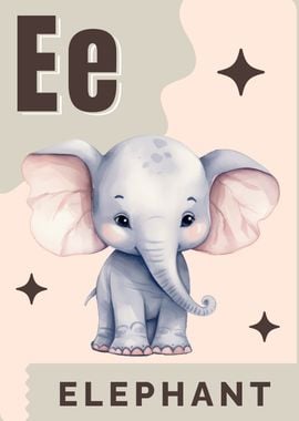 Elephant Alphabet Card