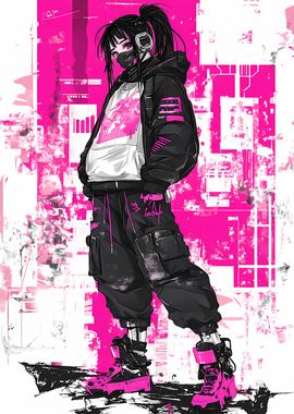 Cyberpunk Cybergoth  Anime Girl