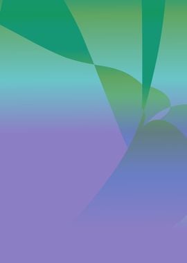 Abstract Flowing Gradient Blue Green Purple Minimalist Wall Art