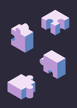 Isometric Puzzle Pieces