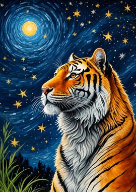 Tiger Starry Night