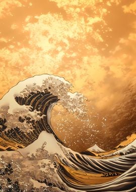 Golden Wave Art Print