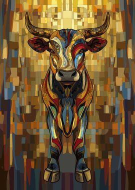 Abstract Bull Taurus Art