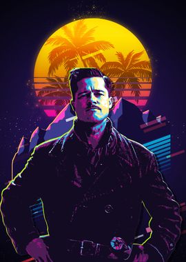 Brad Pitt as aldo raine the apache Retro Art