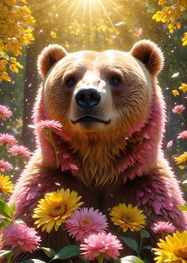 Bear in a Flower Field