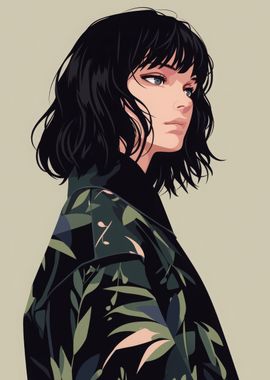 Anime Girl with Black Hair