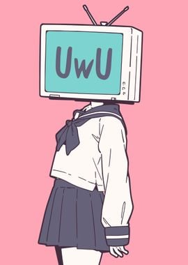 UwU Anime Girl with TV Head