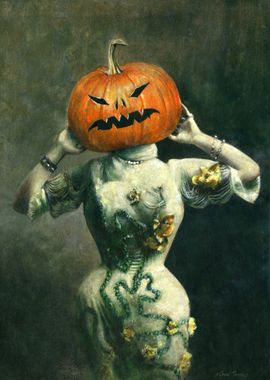 Pumpkin Head Woman