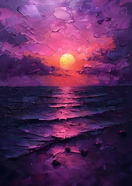 Purple Sunset Seascape