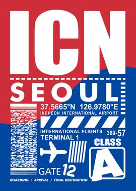 ICN Seoul Airport Boarding Pass South Korea