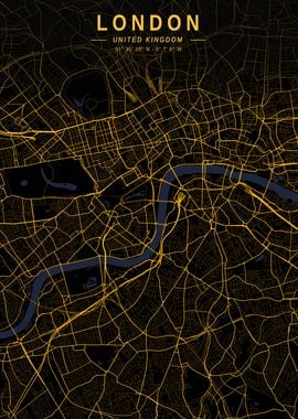 London Golden City Map