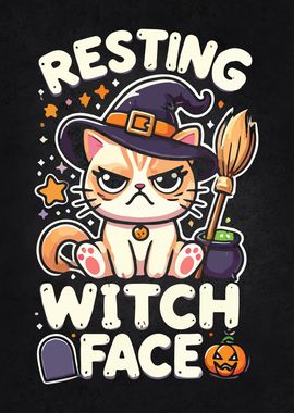 Resting Witch Face, Funny Halloween Cat