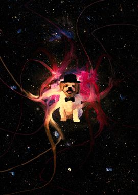 Mr Lucky in Space Painting 