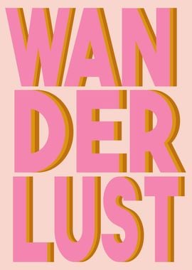 Retro Wanderlust Bold Typography in Pink and Mustard