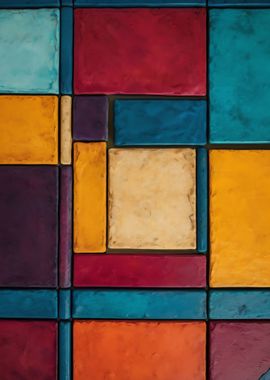 Abstract Color Block Art