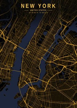 New York Golden Map