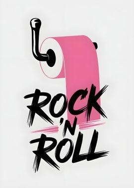 Rock 'n' Roll funny Toilet Paper poster