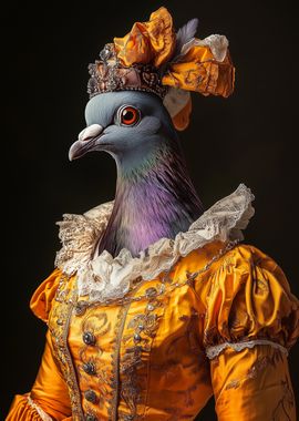 Renaissance Pigeon in Royal Attire