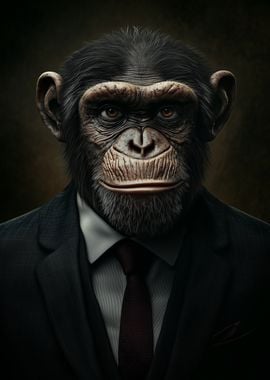 Monkey Chimp in Suit