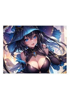 Anime Girl with Blue Hat