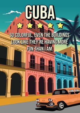 Funny Cuba Havana Travel Poster