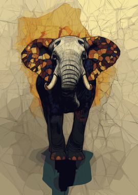 Elephant with Mosaic Ears