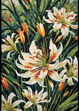 White Lilies Painting