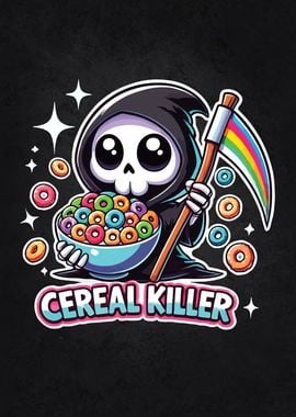 Cereal Killer Cute Grim Reaper, Funny Halloween