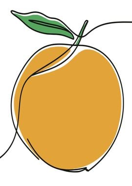 One Line Orange Illustration