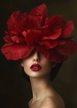 Woman with Red Flower