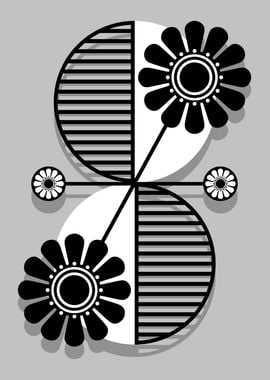 Black and White Flower Design