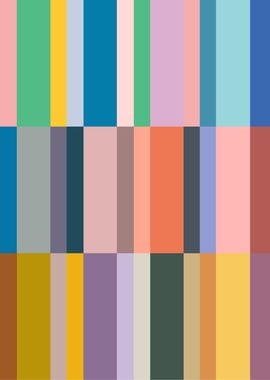 Colorful Striped Grid – Retro Maximalist Abstract Pattern Art