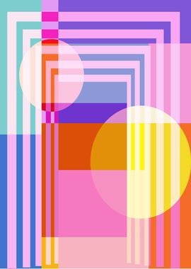 Colorful Geometric Overlap – Abstract Lines and Circles Design