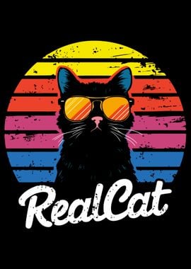 Cool Cat Retro Sunset