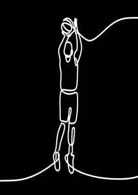 Basketball Player Line Art