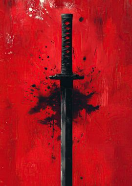 Red And Black Samurai Katana