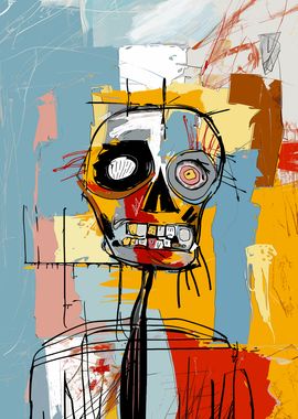 Skull Abstract Basquiat Style